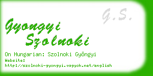gyongyi szolnoki business card