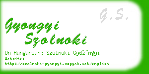 gyongyi szolnoki business card